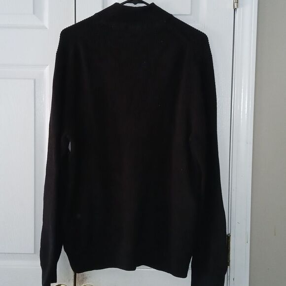 IZOD  black gray white partial zipper pull over sweater  Sz XL - Picture 4 of 5